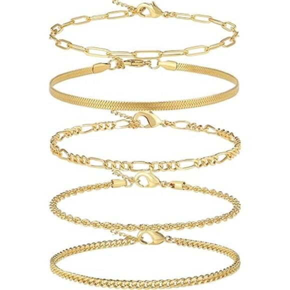 14K Gold/Sterling Silver Plated Anklet Bracelets for Women Waterproof Plus Size - Picture 7 of 7